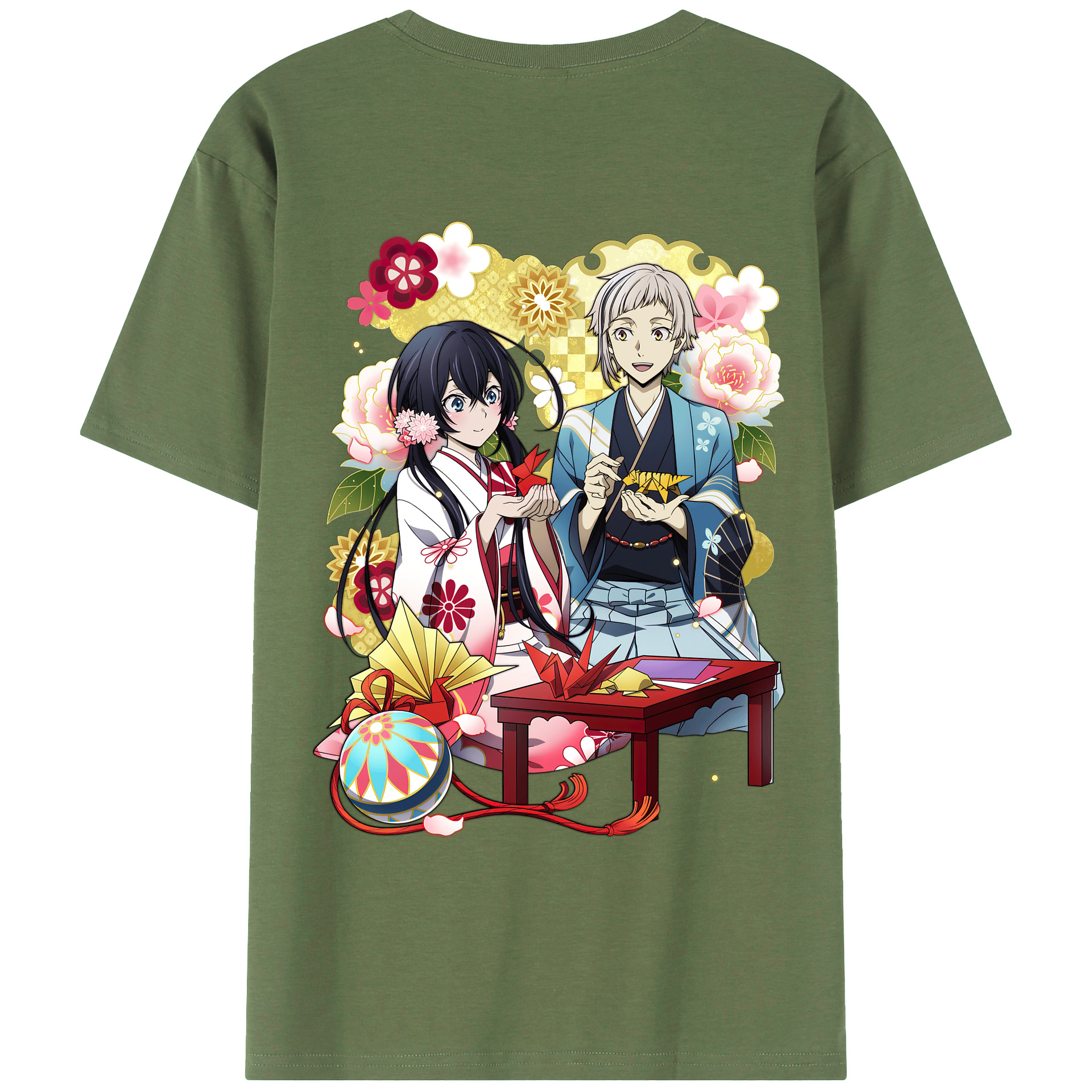 （画像用） 文豪ストレイドッグス Bungo Stray Dogs 綿100％ メンズ半袖Tシャツ（バックプリント） 通気性